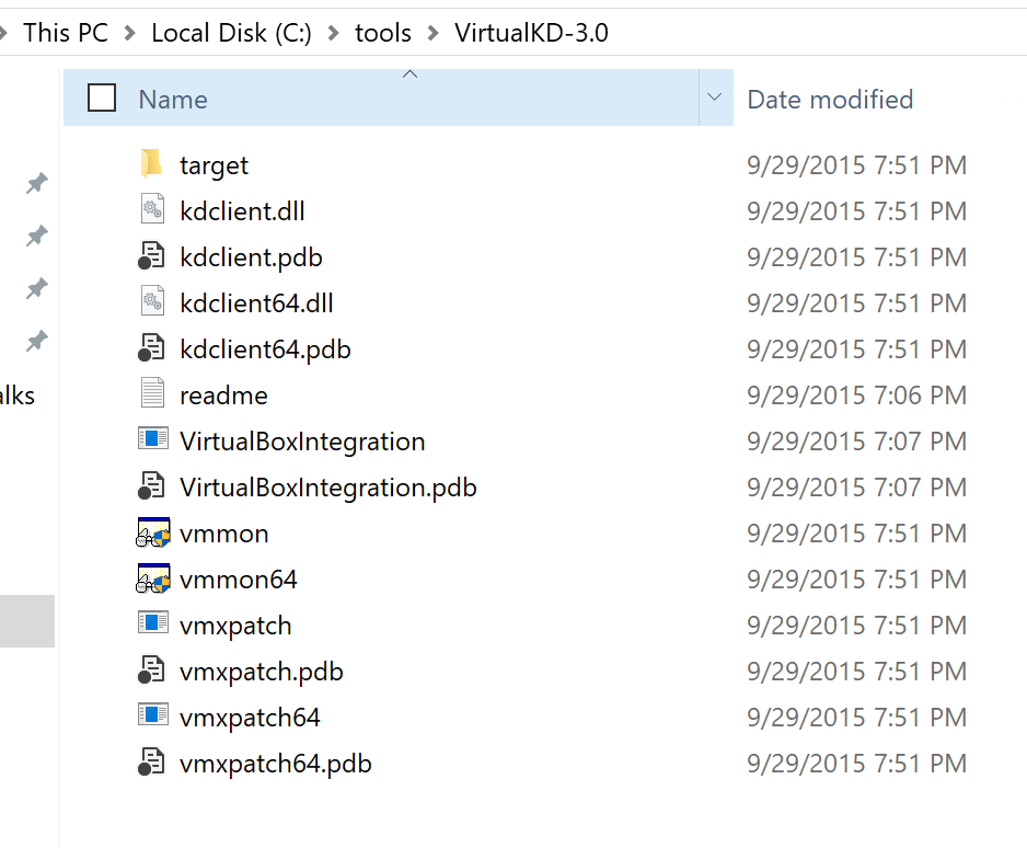 VirtualKD files